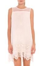 Women's Olian 'beatrice' Illusion Yoke Lace Maternity Dress - White