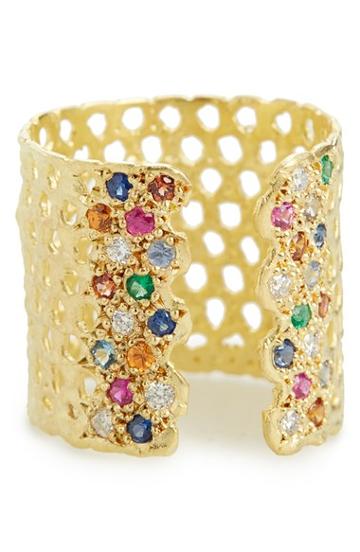 Women's Lara Melchior 'bague Iii' Diamond & Gemstone Open Ring
