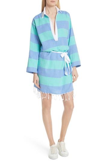 Women's Paradised Ruby Stripe Caftan - Blue/green