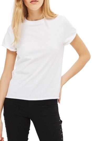 Women's Topshop Rollback Tee Us (fits Like 0-2) - White