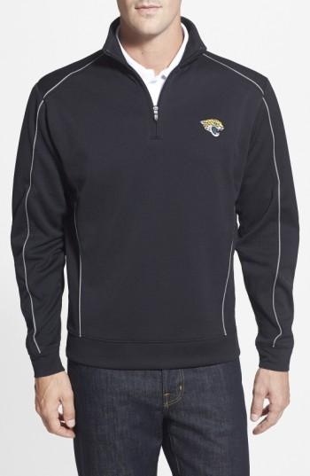 Men's Cutter & Buck Jacksonville Jaguars - Edge Drytec Moisture Wicking Half Zip Pullover