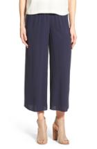 Women's Eileen Fisher Silk Wide Leg Crop Pants, Size - Blue