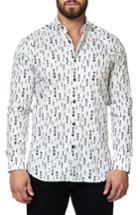 Men's Maceoo Luxor Funky Fish Trim Fit Sport Shirt (xl) - White