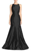 Women's Monique Lhuillier Bridesmaids Back Cutout Taffeta Mermaid Gown - Black