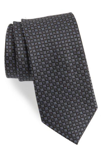 Men's Nordstrom Men's Shop Neat Silk Tie, Size - Black