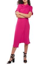 Women's Topshop Origami Drape Neck Midi Dress Us (fits Like 10-12) - Pink