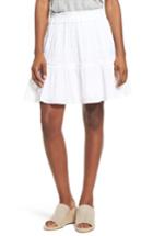 Women's Caslon Smocked Stretch Cotton Mini Skirt - White