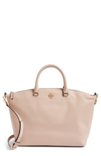 Tory Burch Frida Leather Satchel - Beige