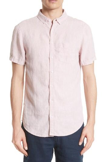 Men's Onia Trim Fit Linen Shirt - Red