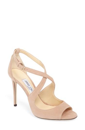 Women's Jimmy Choo Emily Peep Toe Sandal Us / 35eu - Pink