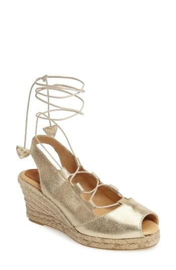 Women's Patricia Green Georgia Wraparound Wedge Sandal M - Metallic