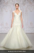 Women's Monique Lhuillier Roslyn Embroidered Illusion Tulle Trumpet Gown, Size - White