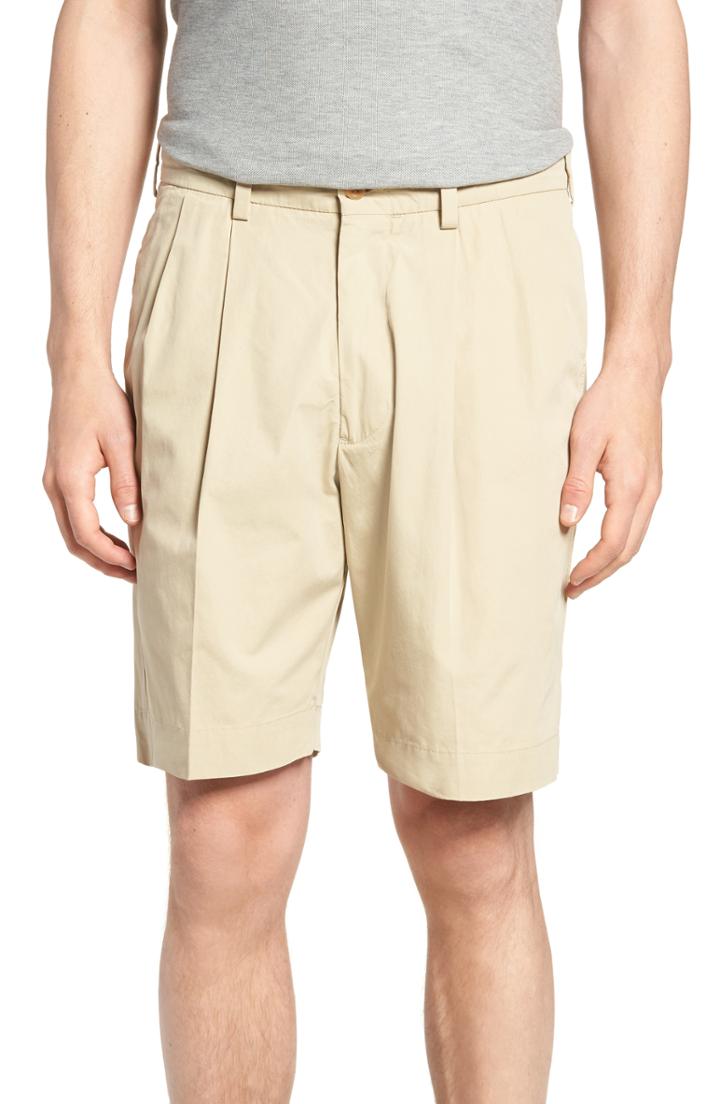 Men's Bills Khakis Classic Fit Pleated Tropical Poplin Shorts - Beige