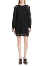 Women's See By Chloe Cotton Crochet Shift Dress Us / 44 Fr - Black