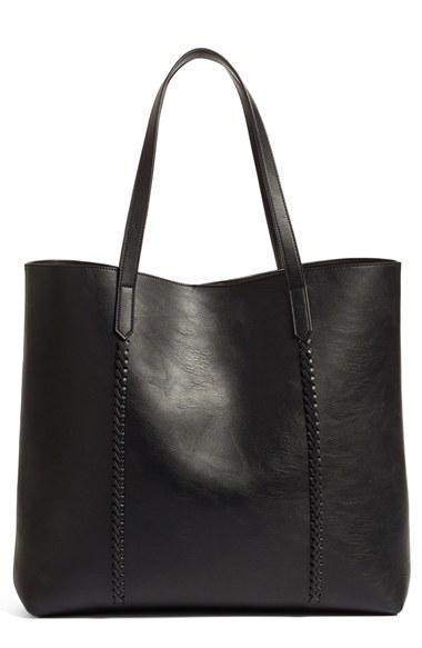 Phase 3 Faux Leather Tote - Black