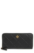 Women's Tory Burch Georgia Zip Continental Wallet - Black