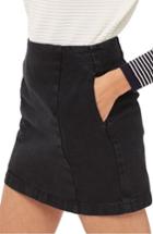 Women's Topshop Double Seam Denim Miniskirt Us (fits Like 0) - Black