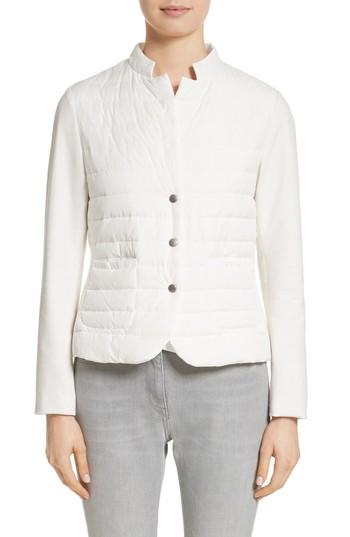 Women's Fabiana Filippi Rodier Jersey Puffer Front Jacket Us / 38 It - White
