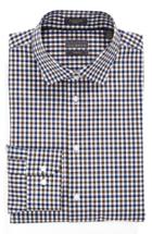 Men's Calibrate Trim Fit Non-iron Stretch Check Dress Shirt