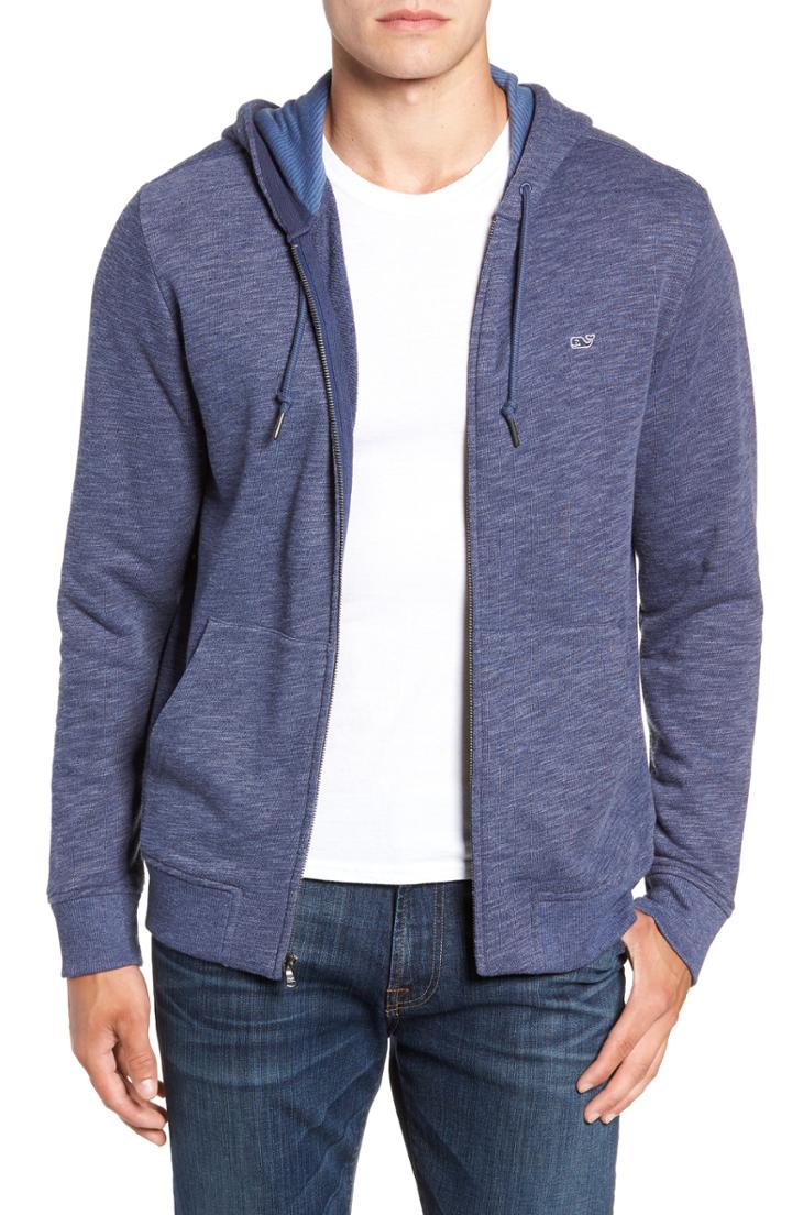 Men's Vineyard Vines Zip Hoodie, Size - Blue