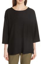 Women's Eileen Fisher Boxy Jacquard Knit Top - Black