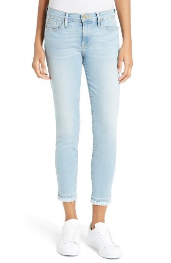 Women's Frame Le Skinny De Jeanne Raw Hem Crop Jeans - Blue