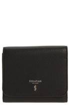 Women's Serapian Milano Rugia French Small Flat Wallet - Black