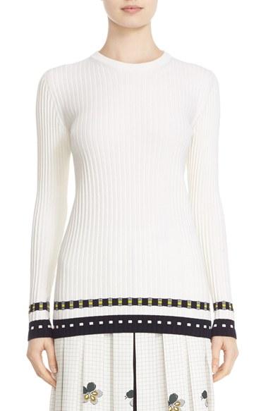 Women's Victoria Beckham Graphic Rib Knit Sweater