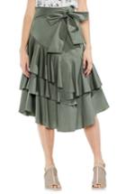 Women's Vince Camuto Tiered Ruffle Belted Poplin Skirt