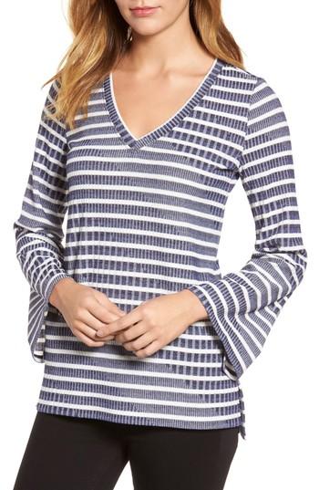 Women's Chaus Bell Sleeve Stripe Top - Blue