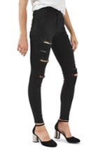 Women's Topshop Joni Super Rip Crop Skinny Jeans X 30 - Black