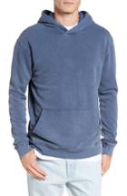 Men's Topman Dray Oversize Denim Wash Hoodie, Size - Blue