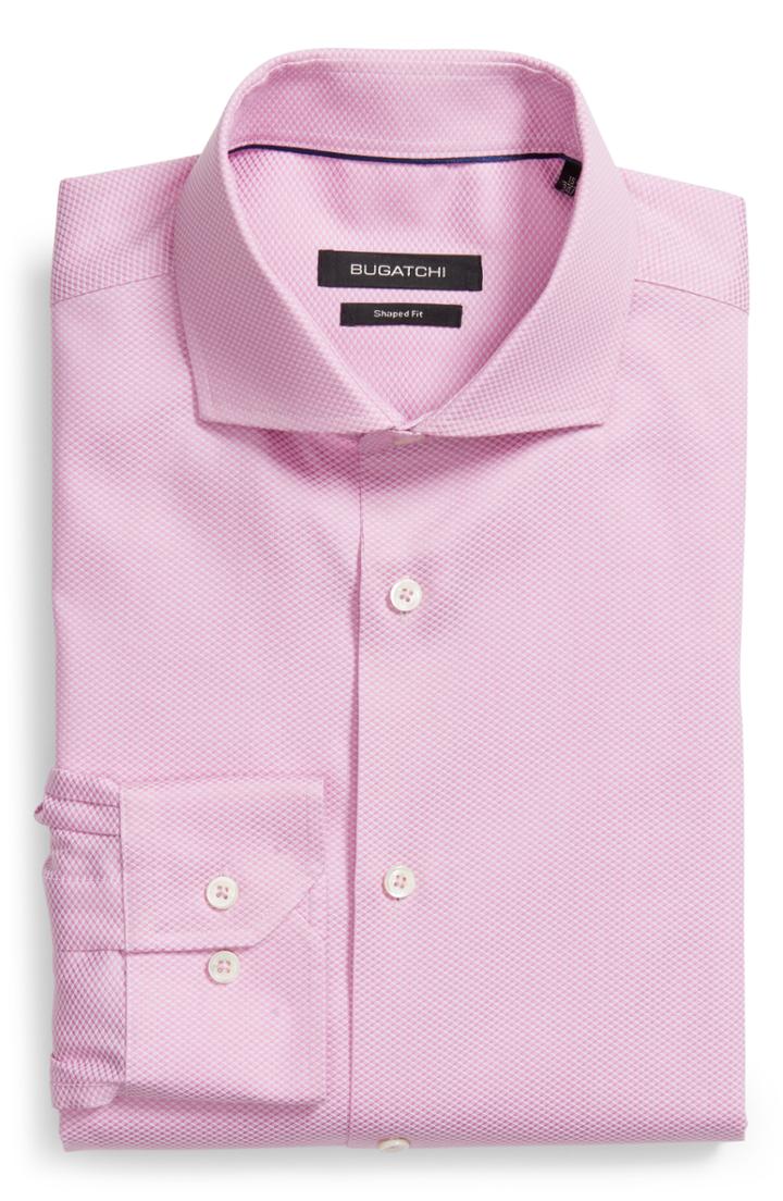 Men's Bugatchi Trim Fit Dress Shirt .5 - Pink
