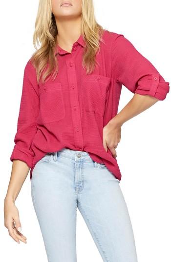 Women's Sanctuary Steady Boyfriend Roll Tab Shirt - Pink