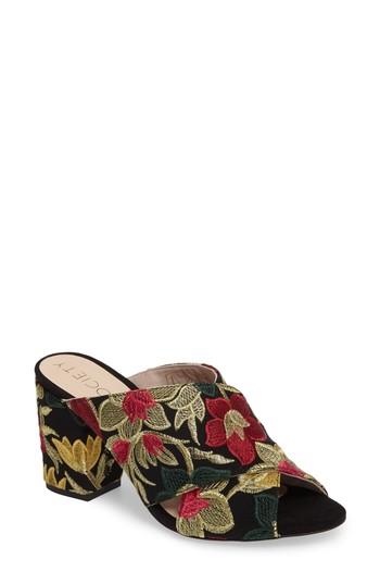 Women's Sole Society Luella Flower Embroidered Slide M - Metallic
