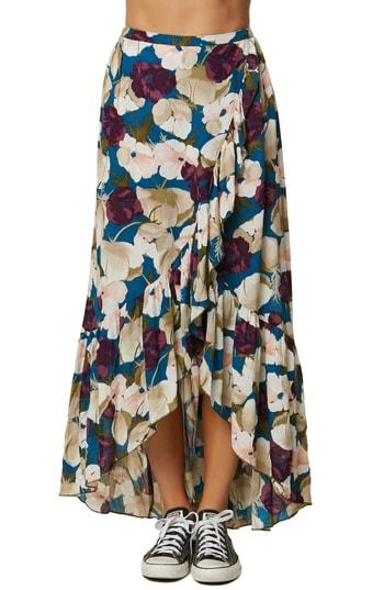 Women's O'neill Adriana Floral Print Maxi Skirt - Blue