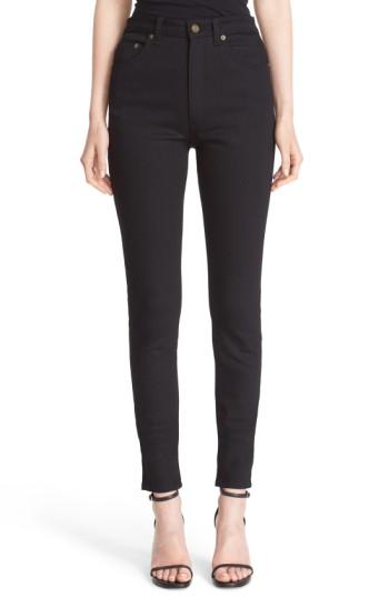 Women's Saint Laurent High Rise Skinny Jeans - Black