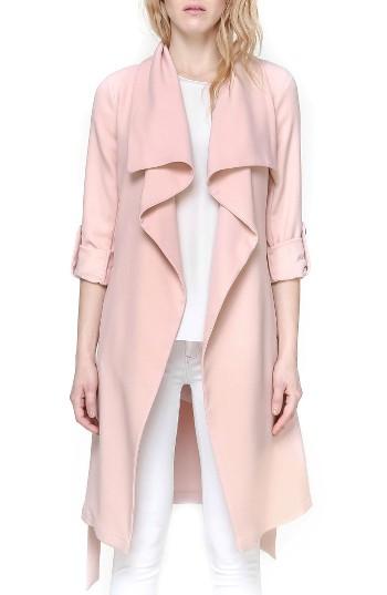Women's Soia & Kyo Roll Sleeve Drape Front Long Trench Coat - Red
