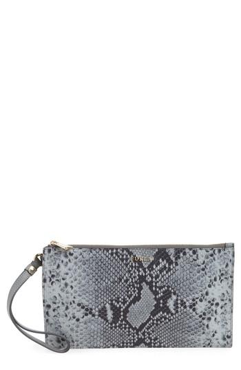 Furla Babylon Python Embossed Leather Wristlet Pouch -