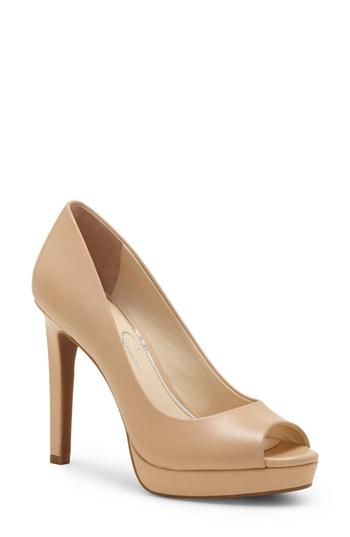 Women's Jessica Simpson Dalyn Peep Toe Pump M - Beige