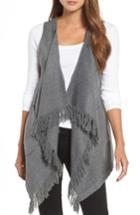 Women's Wit & Wisdom Fringe Vest - Grey