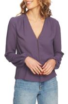Women's 1.state V-neck Peplum Blouse - Purple