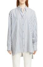 Women's Isabel Marant Maca Oversized Stripe Shirt Us / 36 Fr - Blue