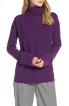 Women's Halogen Wide Cuff Turtleneck Cashmere Sweater - Purple