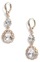 Women's Marchesa Medium Double Drop Crystal Earrings