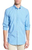 Men's Southern Tide Camana Bay Regular Fit Check Stretch Sport Shirt - Blue