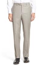 Men's Nordstrom Men's Shop Flat Front Sharkskin Wool Trousers