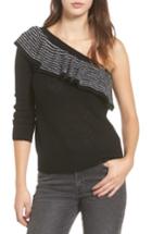 Women's Bp. Ruffle One-shoulder Sweater, Size - Black