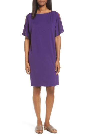 Women's Eileen Fisher Slit Sleeve Kimono Dress - Purple