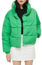 Women's Topshop Meghan Puffer Jacket Us (fits Like 0-2) - Green